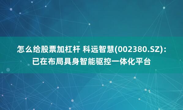 怎么给股票加杠杆 科远智慧(002380.SZ)：已在布局具身智能驱控一体化平台