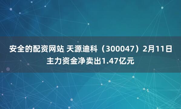 安全的配资网站 天源迪科（300047）2月11日主力资金净卖出1.47亿元