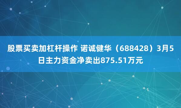 股票买卖加杠杆操作 诺诚健华（688428）3月5日主力资金净卖出875.51万元