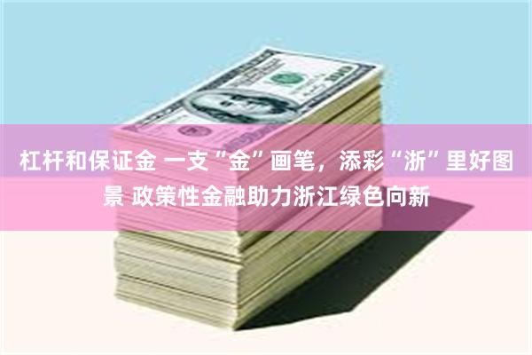 杠杆和保证金 一支“金”画笔，添彩“浙”里好图景 政策性金融助力浙江绿色向新