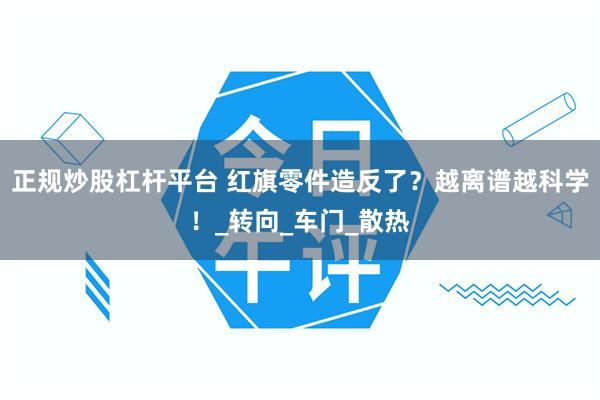 正规炒股杠杆平台 红旗零件造反了？越离谱越科学！_转向_车门_散热