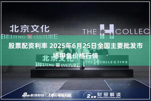 股票配资利率 2025年6月25日全国主要批发市场甲鱼价格行情