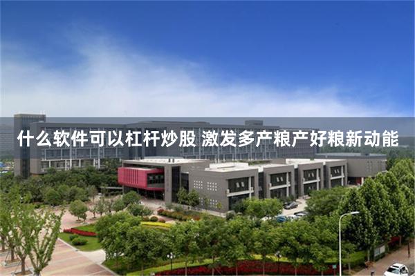 什么软件可以杠杆炒股 激发多产粮产好粮新动能